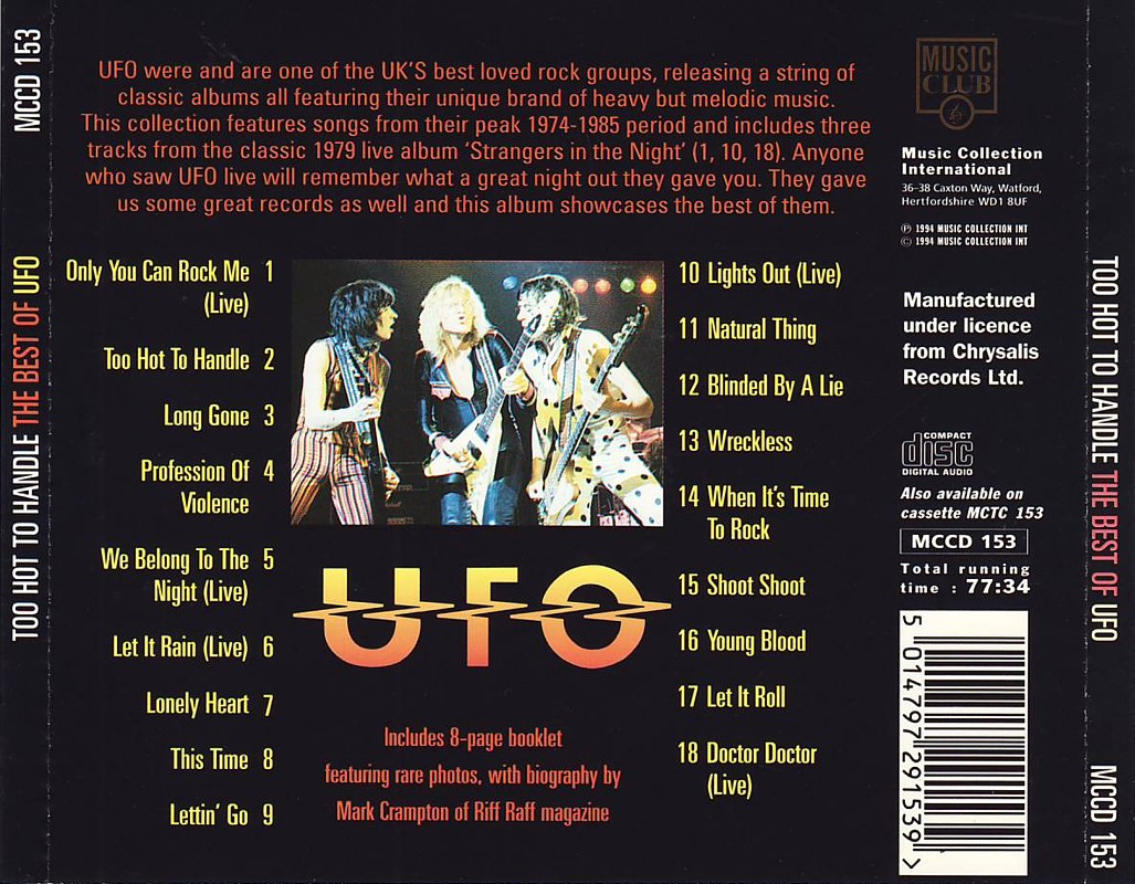 Too Hot To Handle - The Best Of UFO - album 1994 (photography)